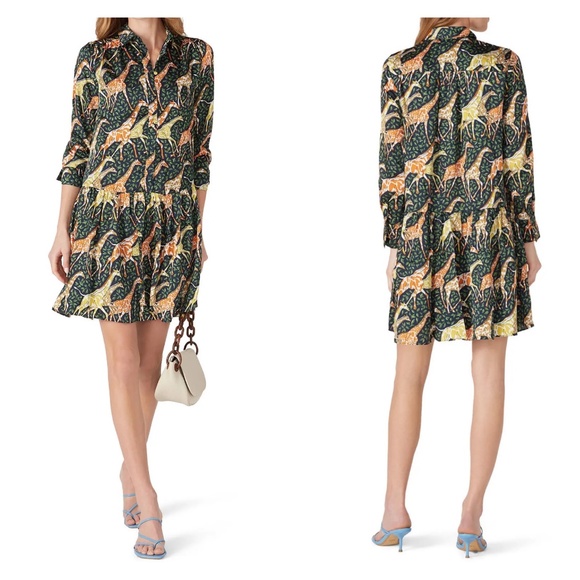 J. Crew Dresses & Skirts - J. CREW | Shirtdress In Giraffes Long Sleeve Jenny Dress Mini